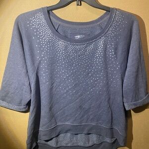 Arizona Jean Company Women's Blue Sweatshirt with Studded Accents
